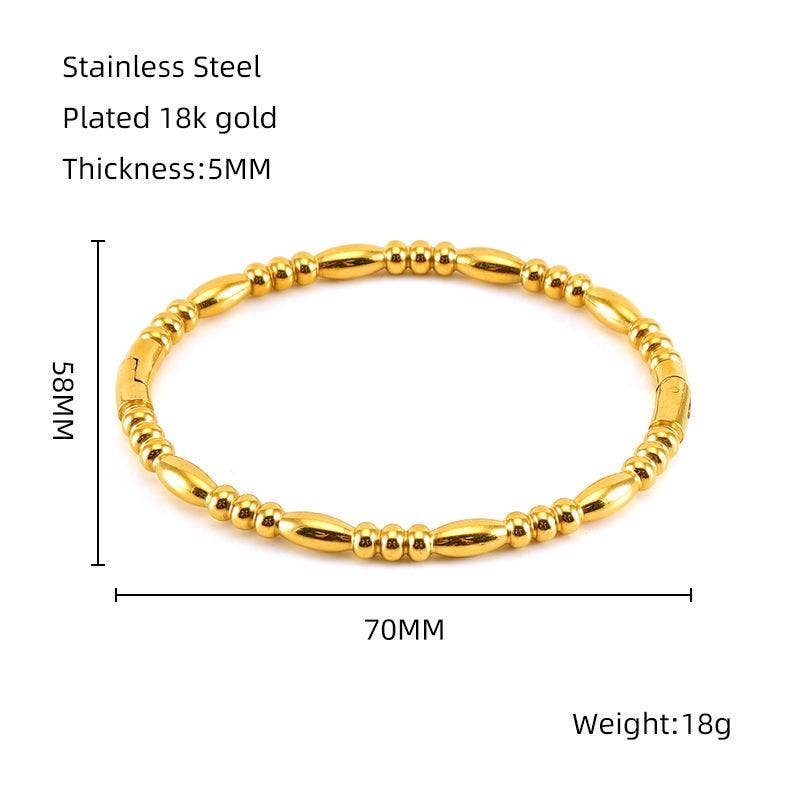 Mio Queena - Wholesale Bangle Bracelet - Multi-style 18K Gold-plated Stainless Steel Babngle - FGS16