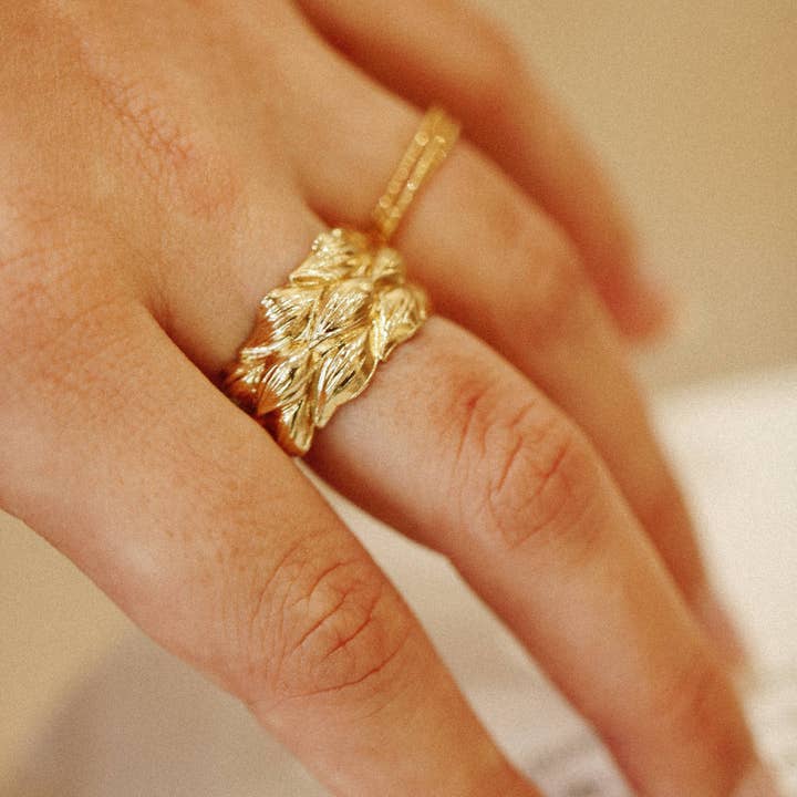 Kariboobijoux - Wholesale Band/Stacked Ring - Estrella Leaf Ring1