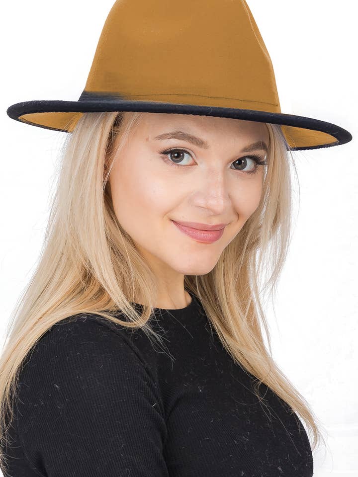 Ombre Gradient Felt Fedora Rancher Hat for wholesale by Cap Zone