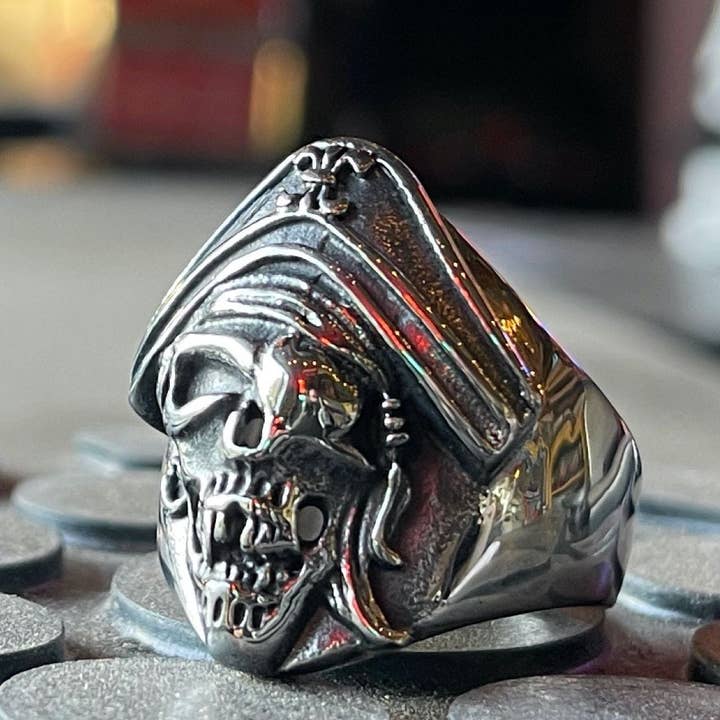 #DealoftheDay - Blackbeard - Pirate Skull Ring (#c350) for wholesale by SkullJewelry.com