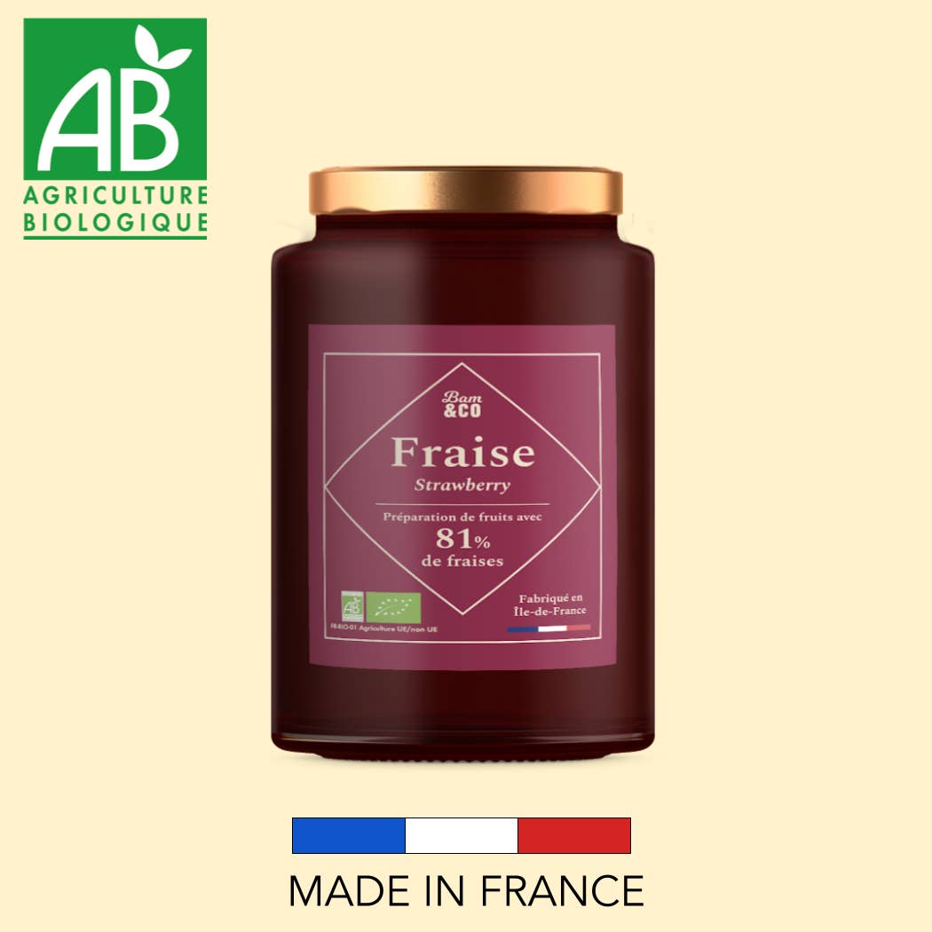 BAM&Co Création – Großhandel Marmelade/Gelee – Bio-Erdbeer-Konfitüre „Confibam“ 900 g