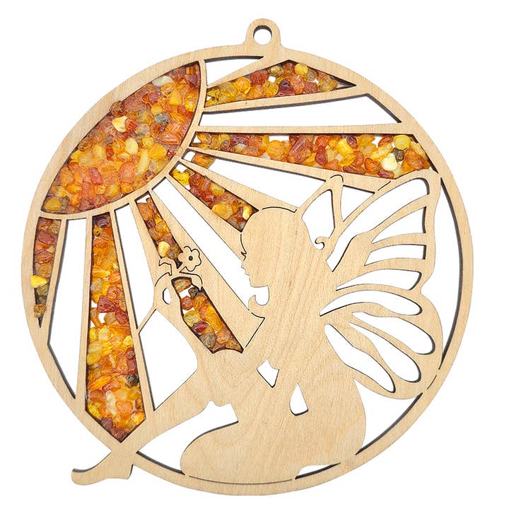 Fairy And The Sun Amber Suncatcher/Magnet for wholesale by Amberman