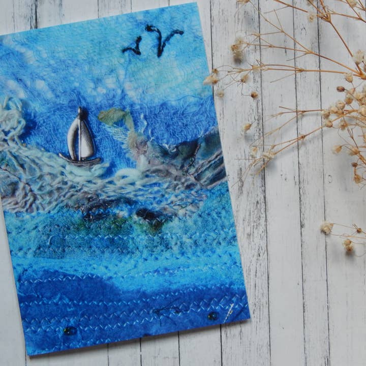 A6 Seaside wenskaart voor wholesale door Hannah Morris Textiles