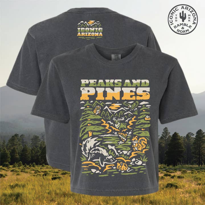 Peaks and Pines Ladies Boxy Crop for wholesale by Iconic Arizona