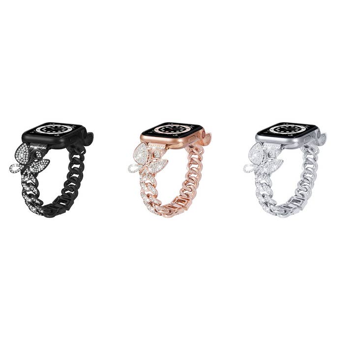 ShopTrendsNow - Wholesale Watch Band/Strap - Women's - Butterfly Crystal CZ Rhinestone Bling Apple Watch Band
