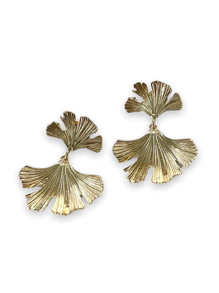 HANDCRAFTED - Mind Your Biz Ginkgo Earring for wholesale by Cherry Casa