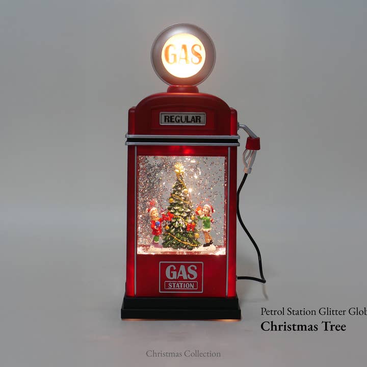 11" Lighted Petrol Station Glitter Globe, Christmas Tree for wholesale by IEGIFT