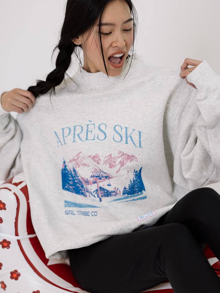 Après Ski Mock Neck Sweatshirt PRE-ORDER for wholesale by Girl Tribe Co