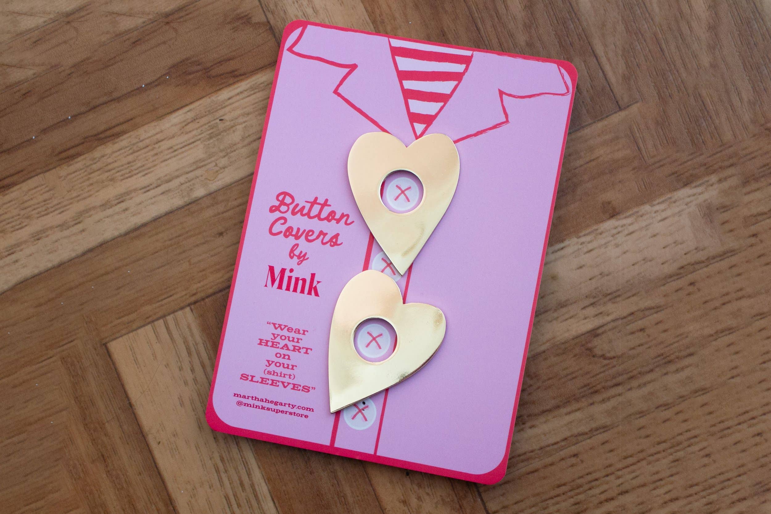 Mink - Wholesale Lapel Pin/Button - Heart shaped Button Covers4