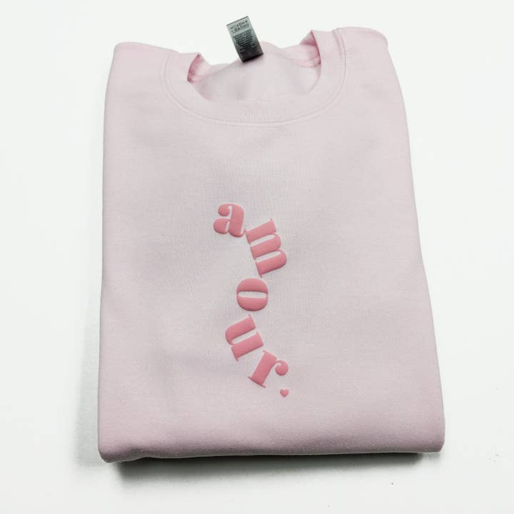 P E T I T R U E - Venta al por mayor Sudadera estampada - Mujer - Sudadera de Amor con Estampado de Corazón en Relieve
