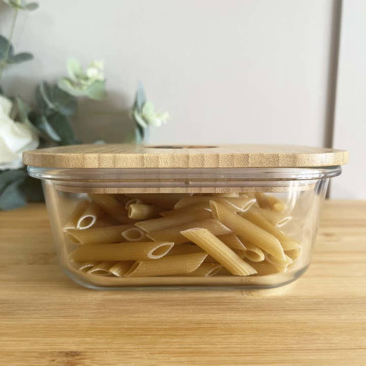 Cherish Planet – wholesale Food storage container – Square Glass Food Container with Bamboo Lid10