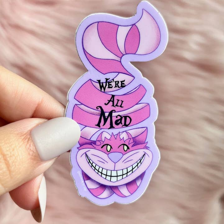 Alicia's Wonderland - Wholesale Sticker - Mad Cat Wonderland Sticker | 3" Waterproof Sticker
