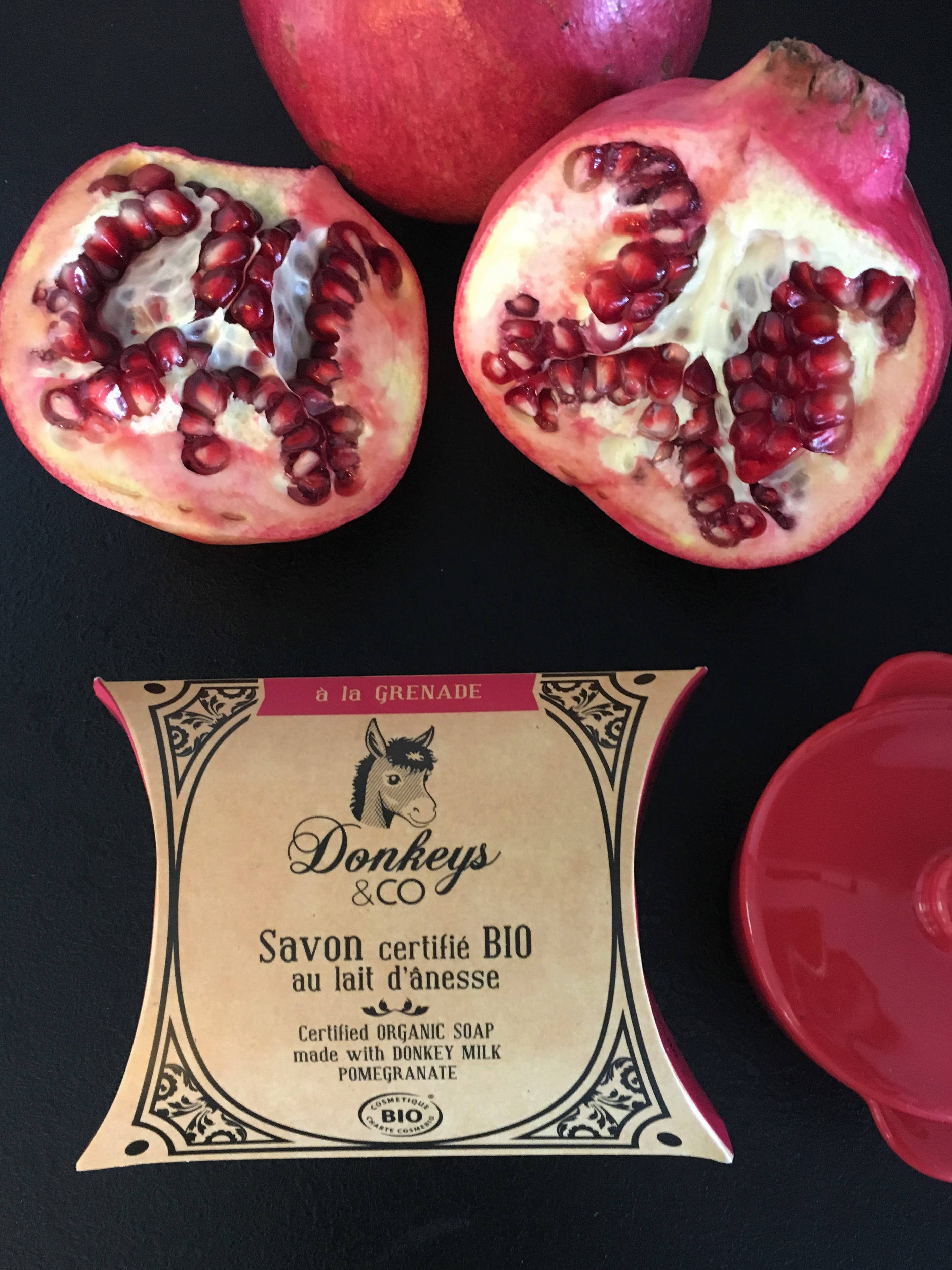 DONKEYS & Co. - Vendita all'ingrosso Saponette - Sapone al latte d'asina Bio Melograno 100g4