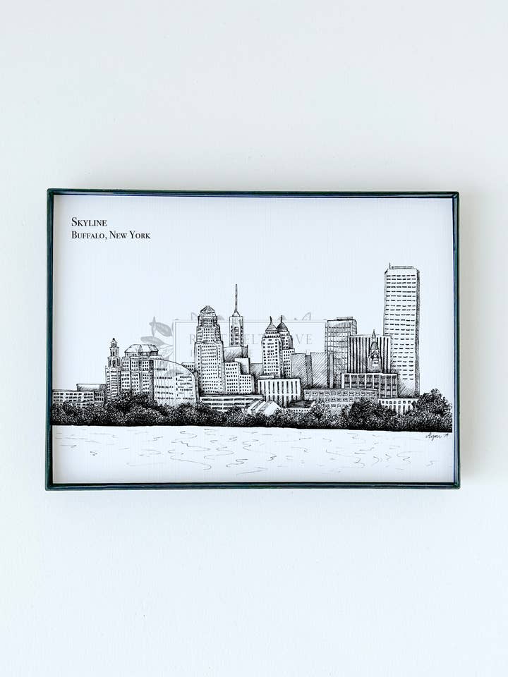 Buffalo, NY Skyline Illustration Print for wholesale by Rust Belt Love Paperie