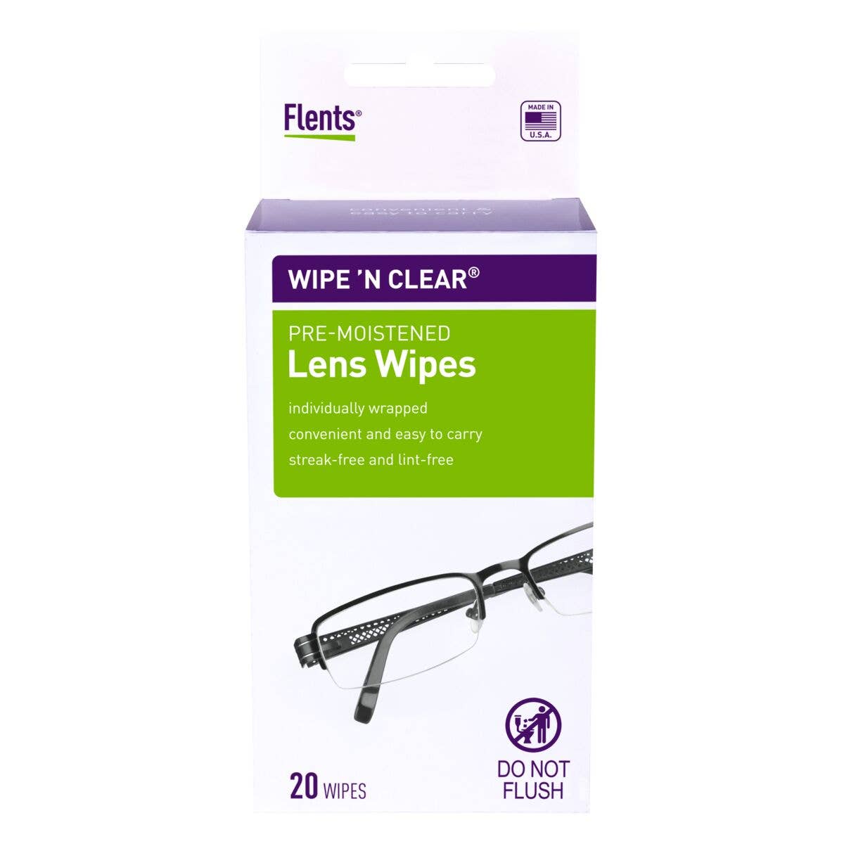 Apothecary Products LLC - Wholesale Lens Cleaner - Flents® Wipe 'n Clear® Pre-Moistened Lens Wipes0