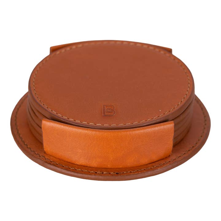 Lavion Leather Cup Coaster Set for wholesale by Bouletta Case