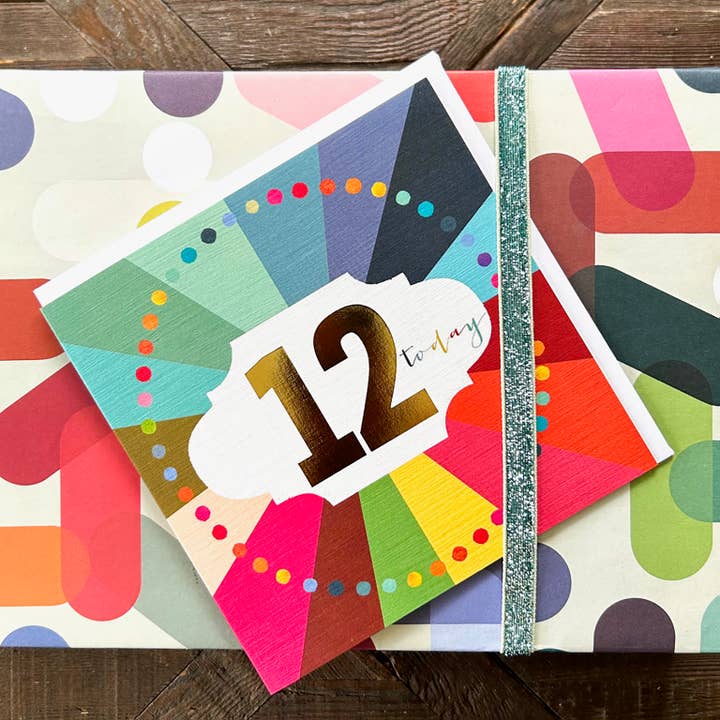 Kali Stileman Publishing – wholesale Birthday card – GC12 Colourful Cloud 12th Birthday Card1