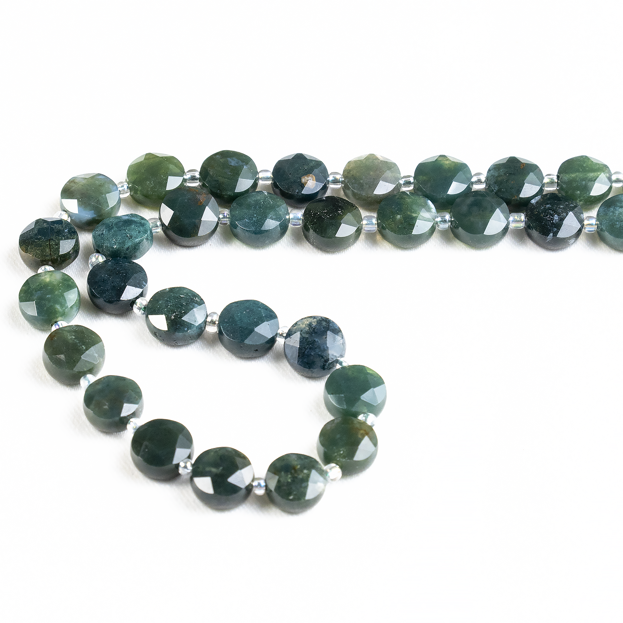 Soothing Crystals Beads - Wholesale Beads - Heishi Disc Beads | Moss Agate | Flat Crystal Beads9