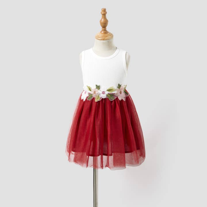 Mama & ich geripptes Tanktop mit Mesh-Kleid für den Großhandel von PatPat