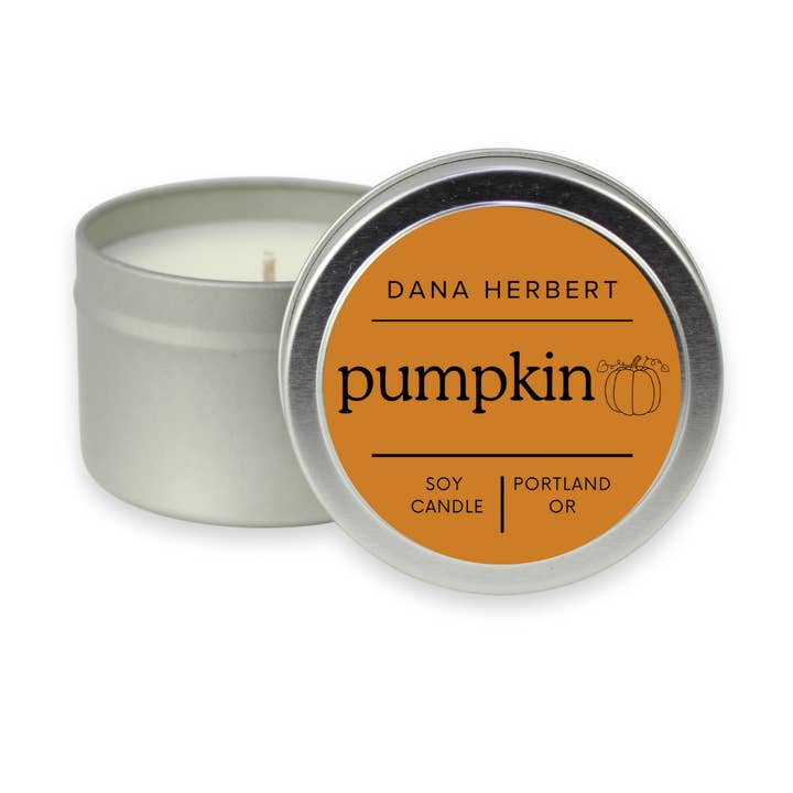 Dana Herbert - Wholesale Travel Candles - Pumpkin Candle 4 oz. Tin0