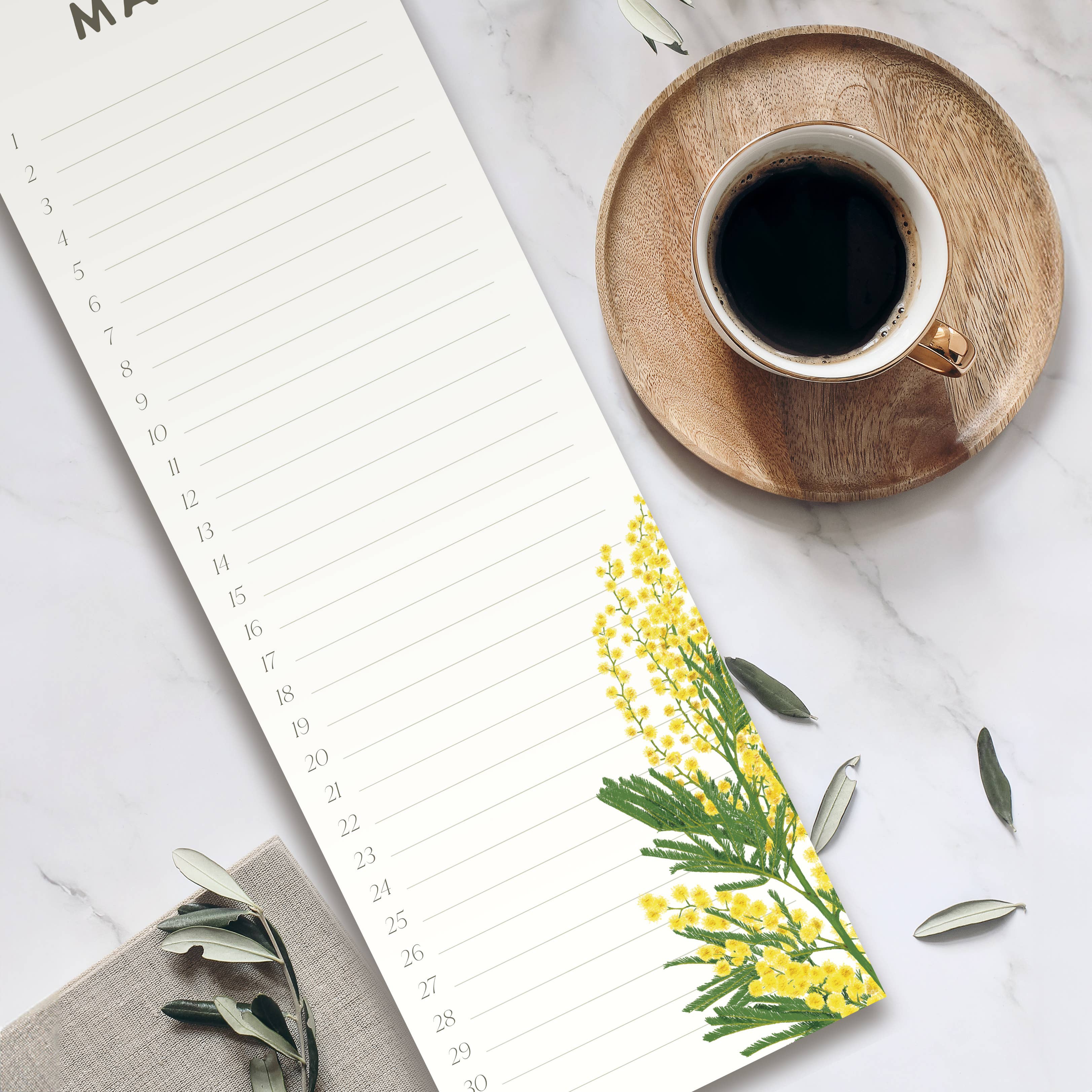 Wildblumen Atelier - Wholesale Calendar - Birthday calendar 15x44 cm hand-drawn flowers, FSC2