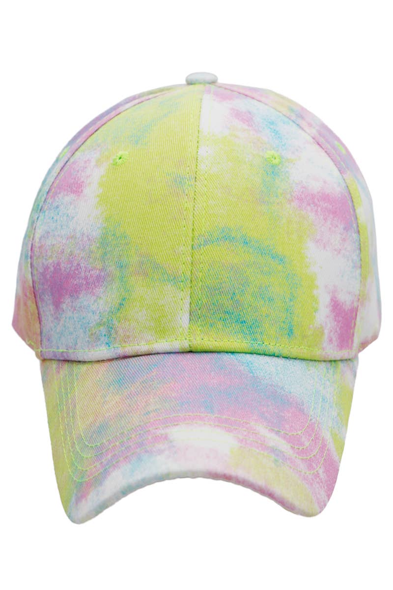 Cap Zone – Engroshandel Baseballkasket - Dame – Pastel spraymaling Tie Dye Confetti Baseballkasket1