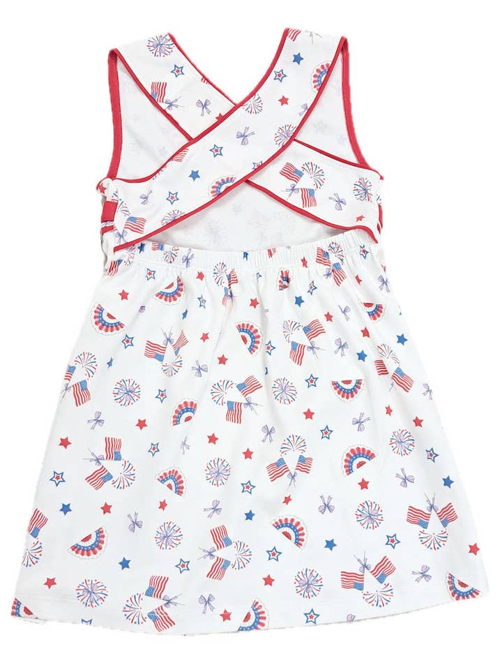 Marco and Lizzy - Wholesale Dress - Kids - Star Spangled Banner Crisscross Dress1