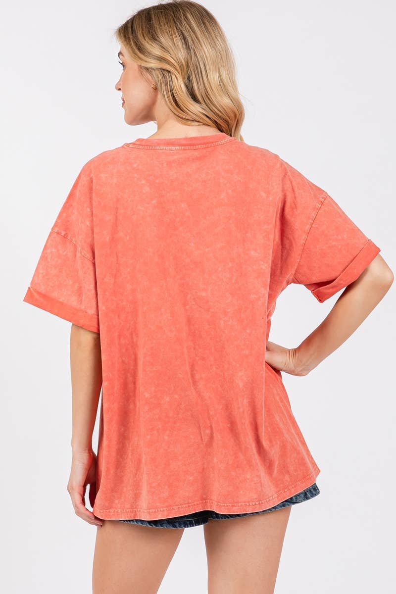 Foryeri - Vente T-shirt – femme - T-SHIRT TAILLE S S & S DÉLAVÉ AUX MINÉRAUX3