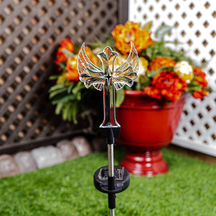 Forever Gifts Inc. - Vendita all'ingrosso Paletti da giardino/prato - Luce solare Cross Garden Stake, set di 16
