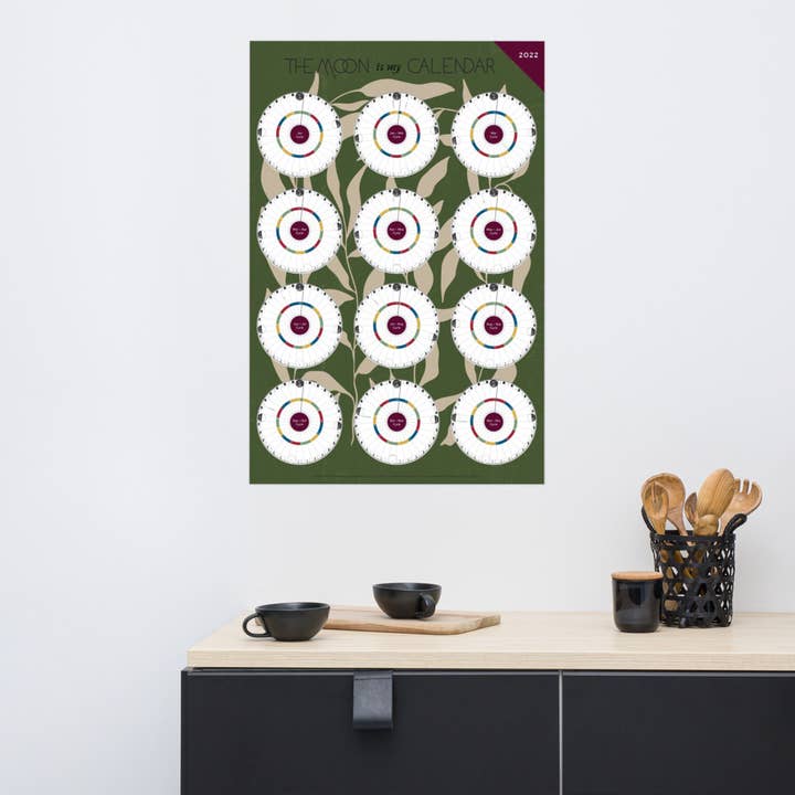 THE MOON is my CALENDAR – wholesale Poster – Månen kalender vägg affisch (Zodiac hjul)