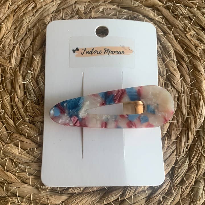 Rosa, blå och vit hartsklämma för wholesale av J’adore maman