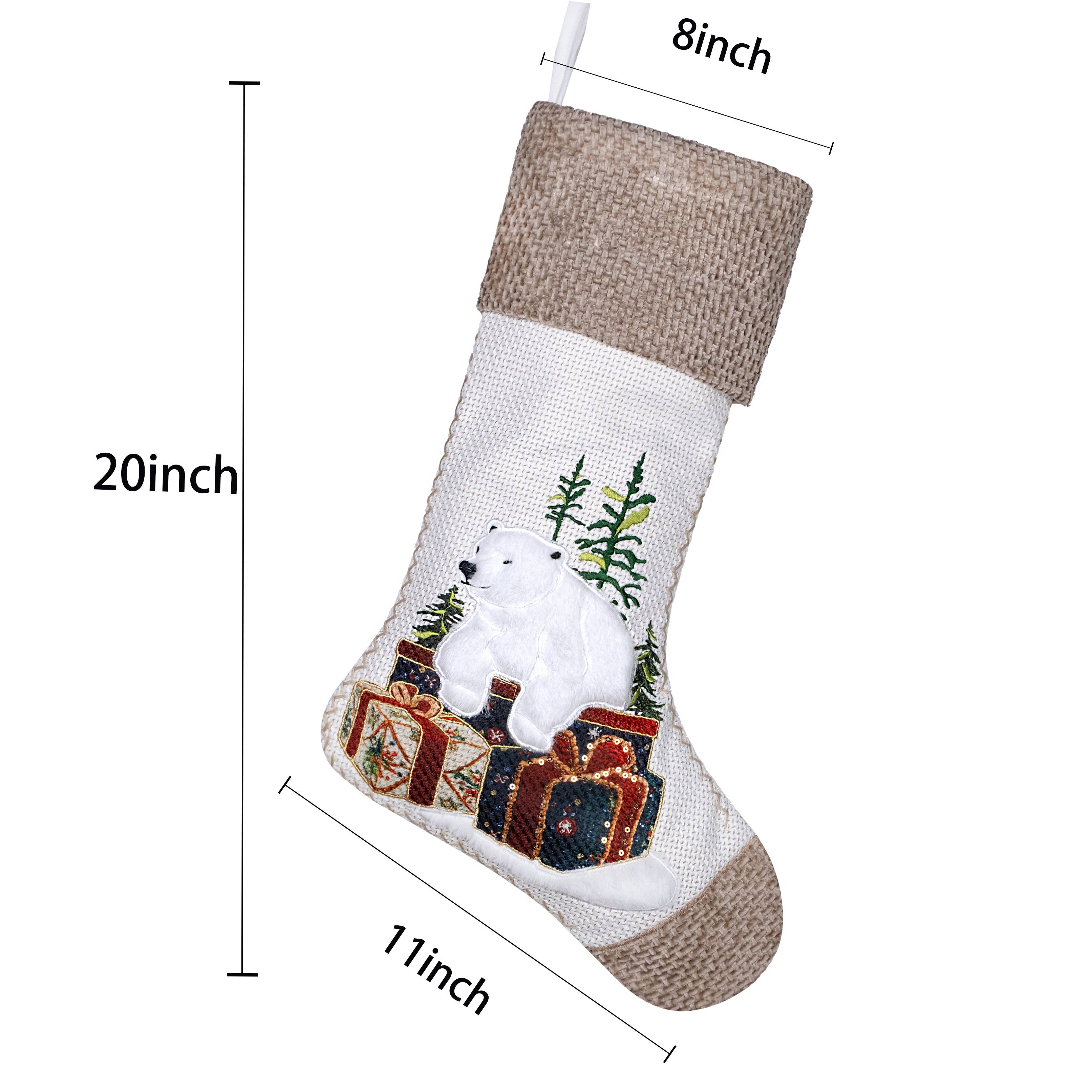 GEXWORLDWIDE - Wholesale Holiday Stocking - New Vintage Stitched Christmas Stockings Holiday Decor6
