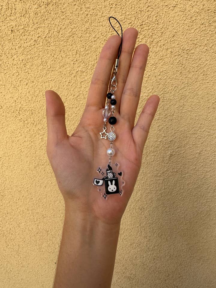 Lighter Miffy Bunny Beaded Keychain for wholesale by Threads By Tie