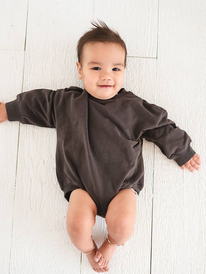 Addie Joy company - Wholesale Romper - Kids - Oversized Cozy Romper - Faded Black2
