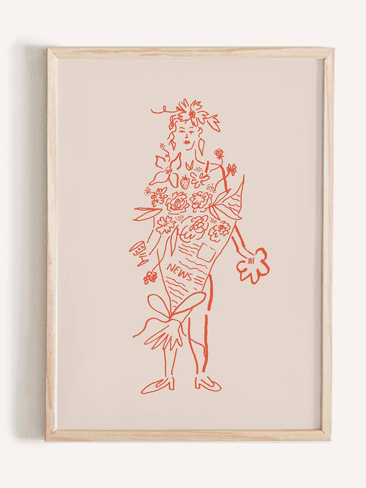 Miss Flora Mini Art Print for wholesale by Phthalo Ruth