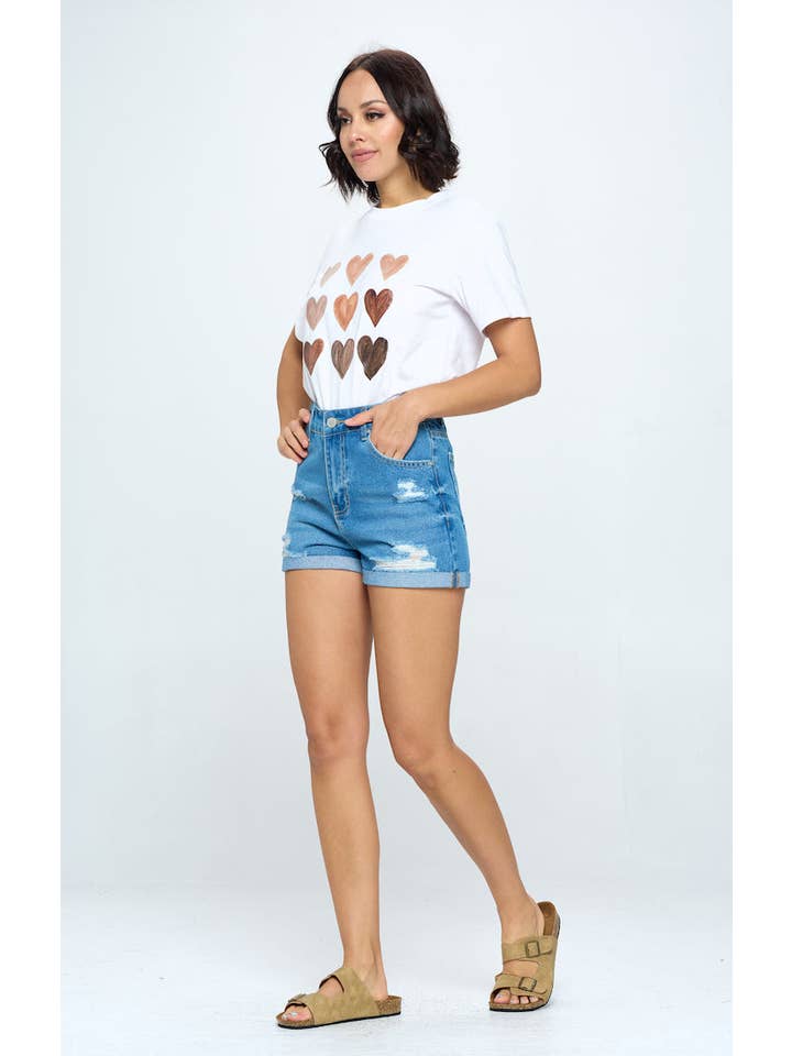 BLUE AGE - Wholesale Shorts - Women's - STRITCH HIGH RISE SOLID HEM DENIM SHORTS3