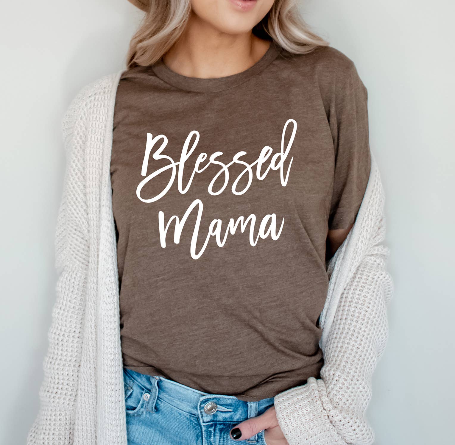 Zoe Creative Co - Wholesale Screen Printed T-Shirt - Women's - Blessed Mama Shirt Mom Life T-Shirt Mother's Day Mommy Tee3