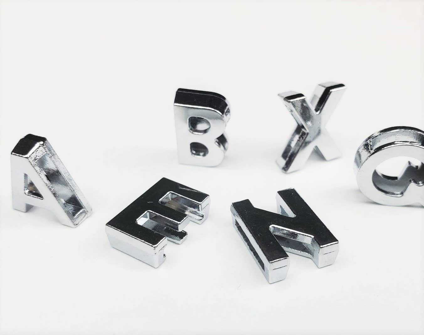 House of FurBaby - Wholesale Pet Collar Charm - Cat/Dog - Letter & shape charms - 10 pack silver bling or matte  10mm3