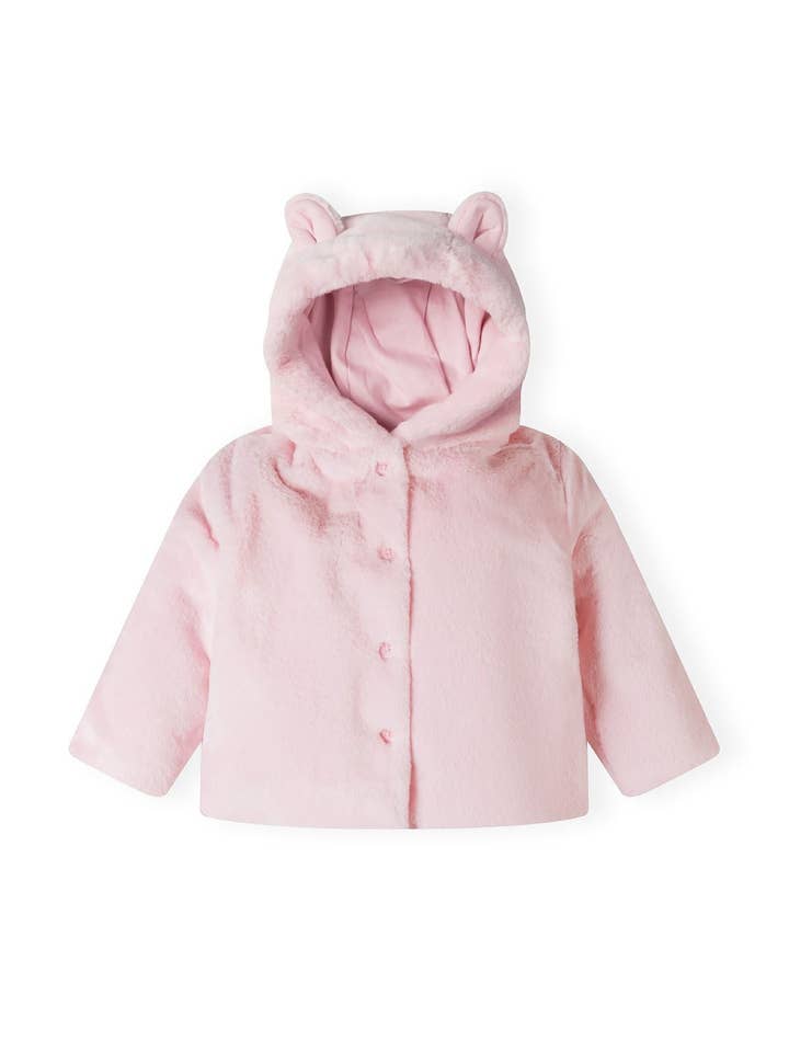 Chaqueta de bebé con capucha y orejas rosa claro 0-24m para venta al por mayor de Minoti sp. z o.o.