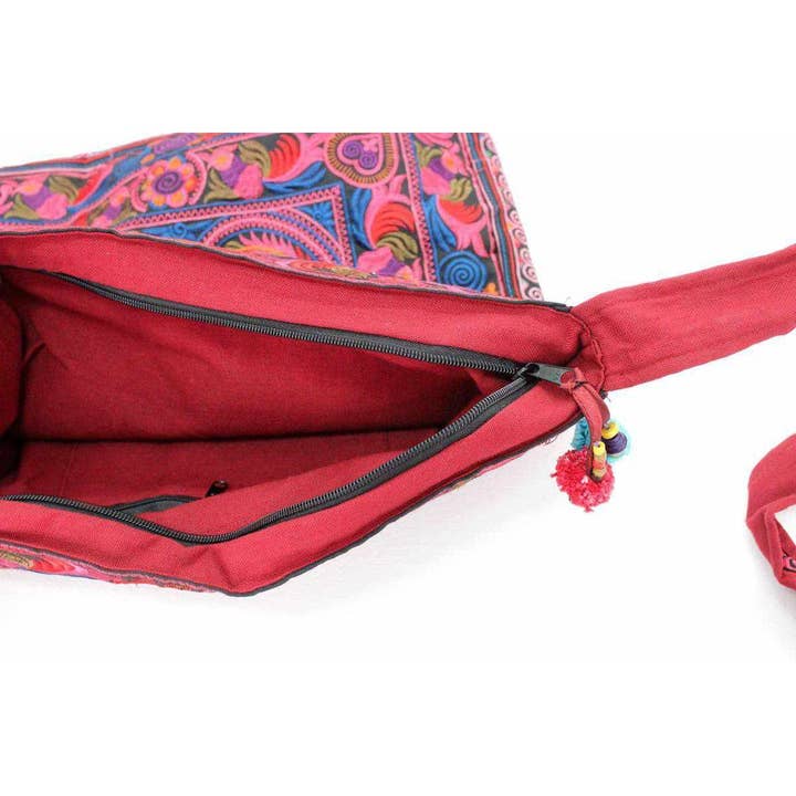 Lumily - Wholesale Crossbody Bag - Women's - Hmong Birds Pompoms Cross-body Bag | Limited Edition - Thail