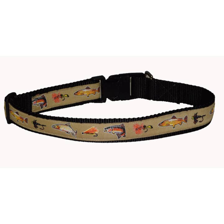 Dog Collar, Trout Khaki for wholesale by Colorful Collars