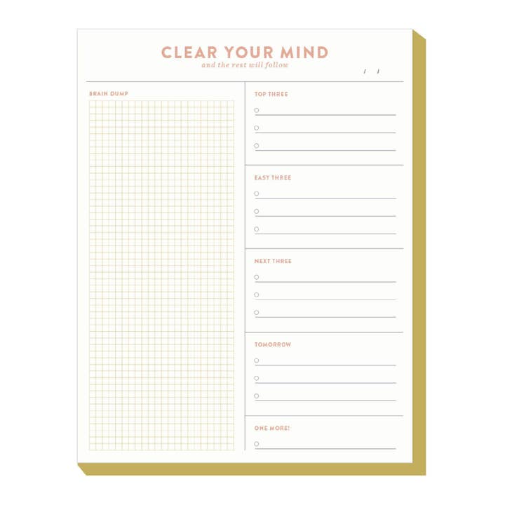 Klare deinen Kopf Gehirn-Entleerung 8,5x11 Notizblock für den Großhandel von Studio Calico