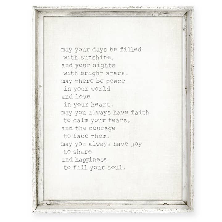 'May Your Days' Framed Canvas Wall Art for wholesale by Sweet Gumball Inc.