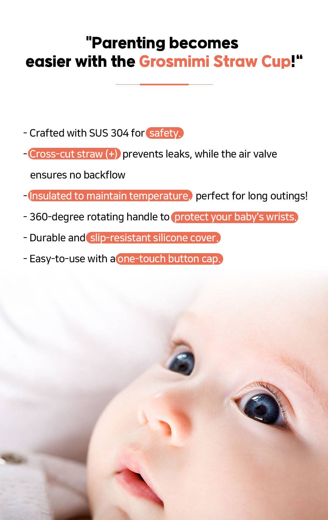 zezebaebae (Grosmimi and Cha&Mom) – wholesale Dricksglas och koppar – Barn och baby – Grosmimi Rostfritt Stål Sugrörsmugg med Fällbart Lock - 6oz (200ml)10