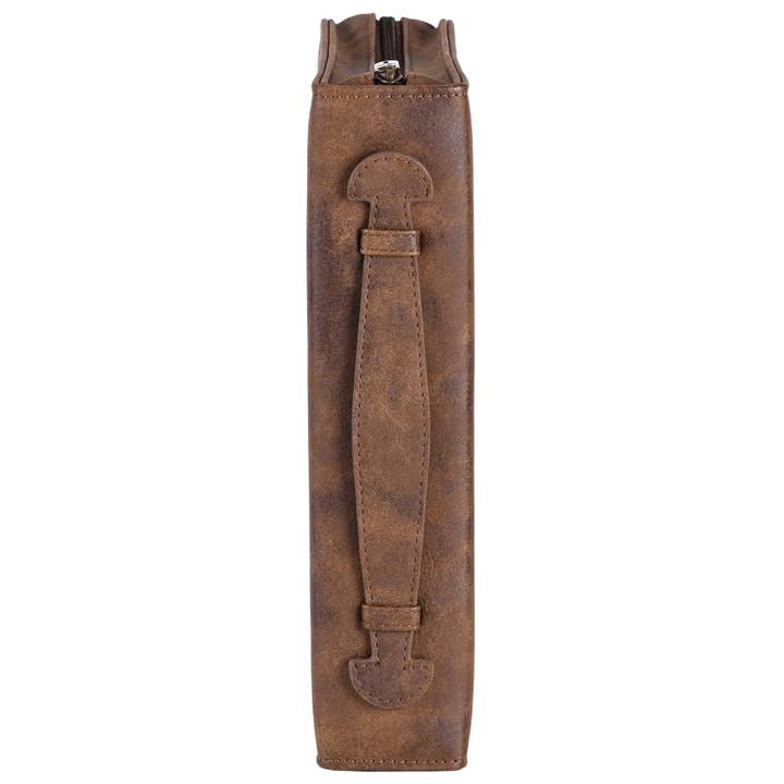 Magnolia - Wholesale Bible Cover - White Dove Bible Case Cross Suede-Look Brown XLarge
