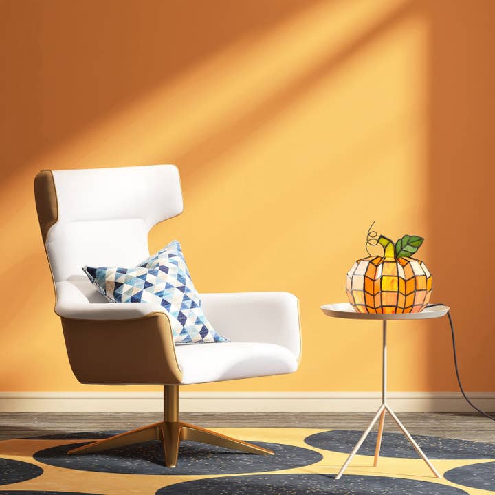 River of Goods - Wholesale Accent/Desk Lamp - 9"H Patch the Pumpkin Tiffany Stained Glass Accent Lamp3