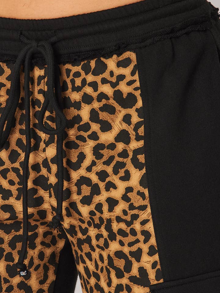 Angelina Denim Mix Leopard Print Straight Pants (HDP32959) for wholesale on Faire4