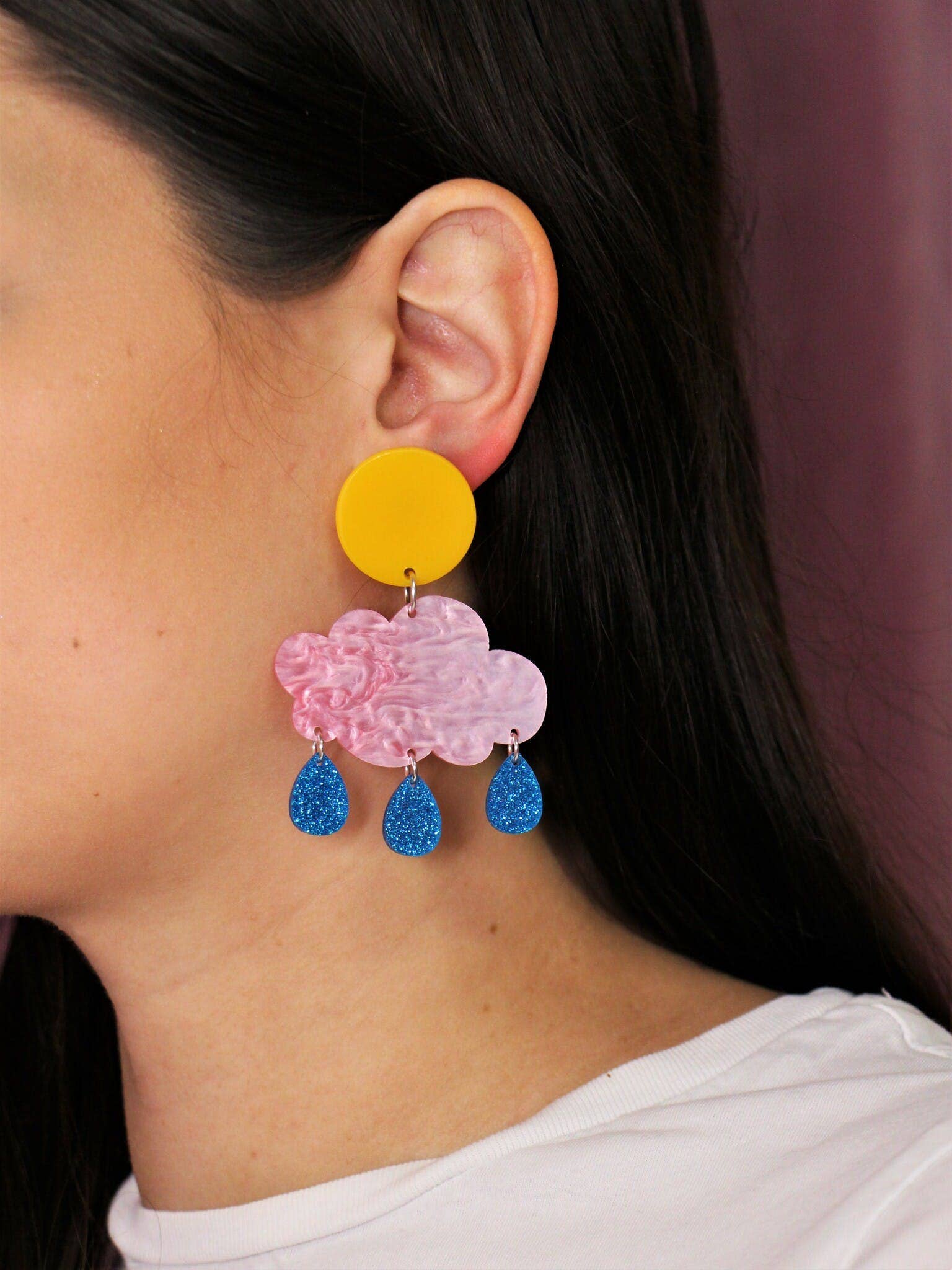 REMOVED BRAND – wholesale Hängande örhängen – Rosa Rainclouds Dingla Örhängen1