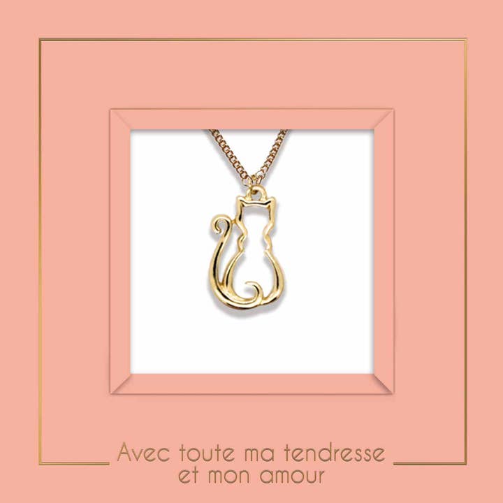 Tarjeta Bijou - Collar con Símbolo de Gatito para venta al por mayor de Draeger Paris