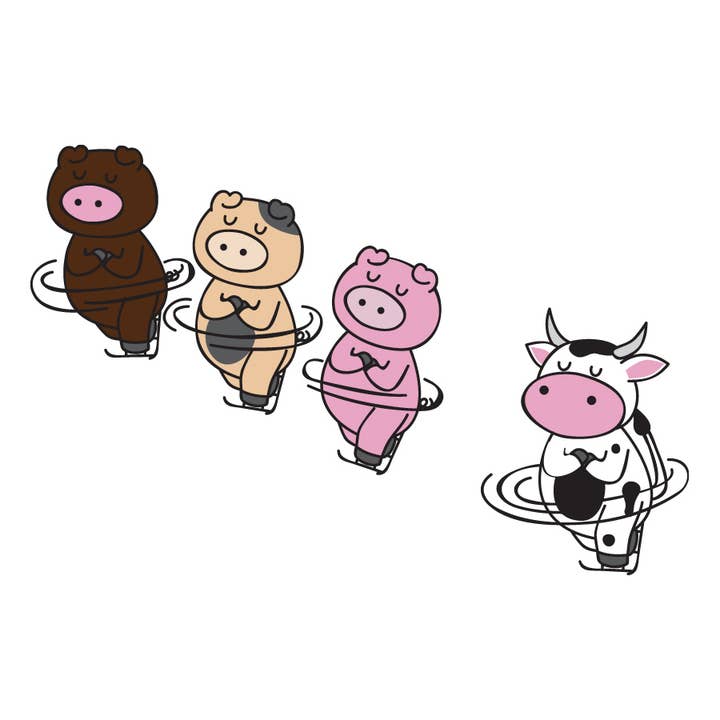 Denali & Co. - Vente Autocollant - Autocollant parodique de patinage artistique triple « Sow/Cow », 3 pouces